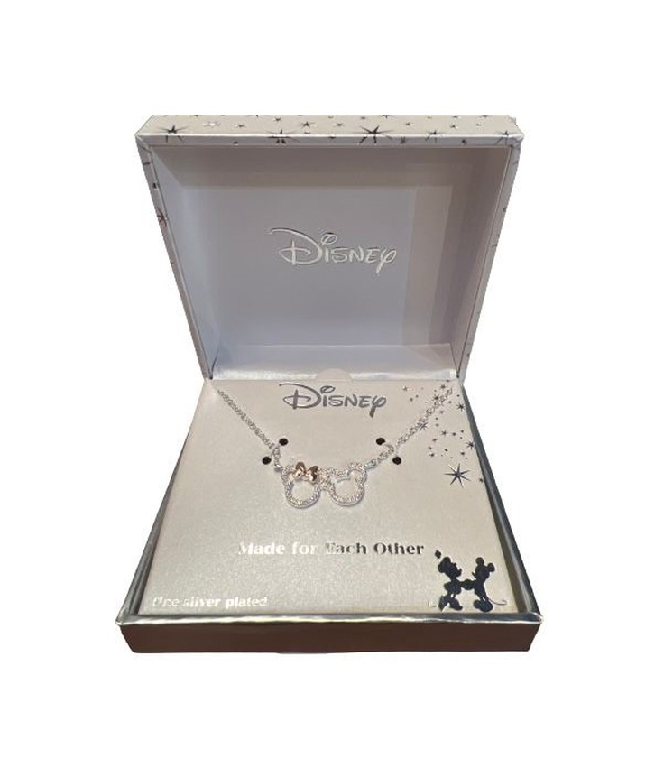 Disney Mickey and Minnie Mouse Made For Each Other goldtone Necklace | eBay